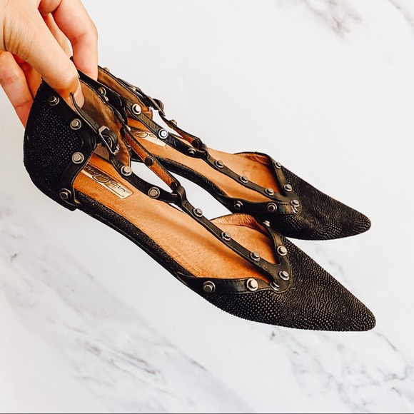 Halogen Ankle Strap Pointed Toe Flats Size 6.5M